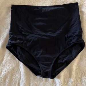 Lands' End Black High Waisted Swim Bottoms
